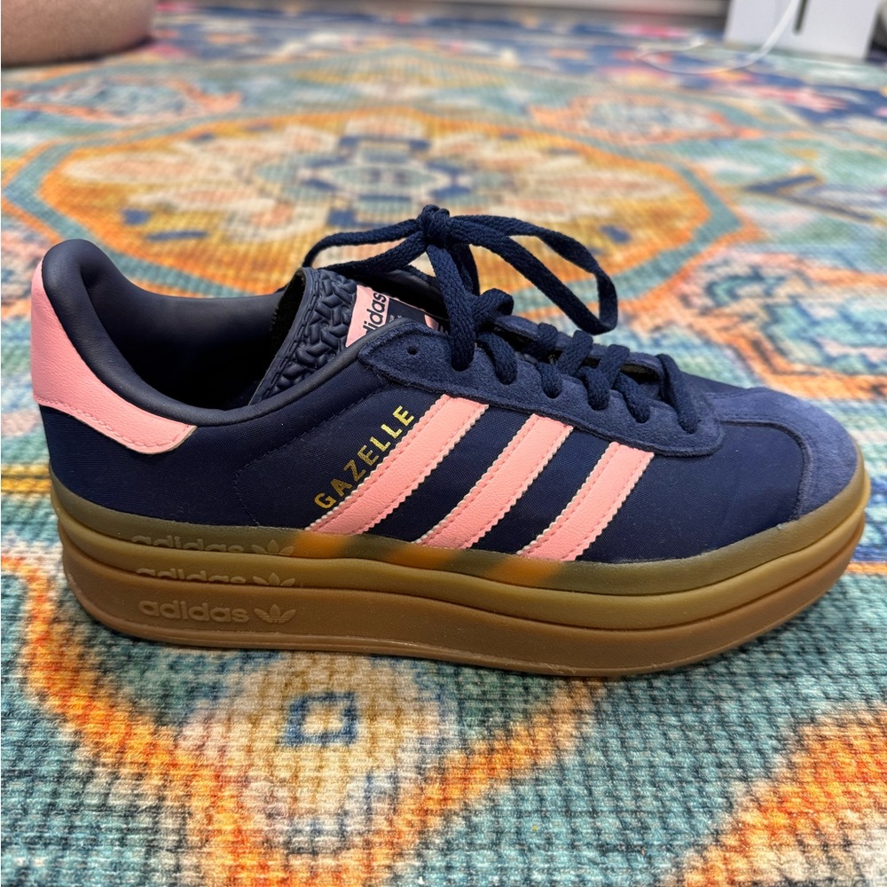 Adidas Gazelle Navy and Coral Sneakers